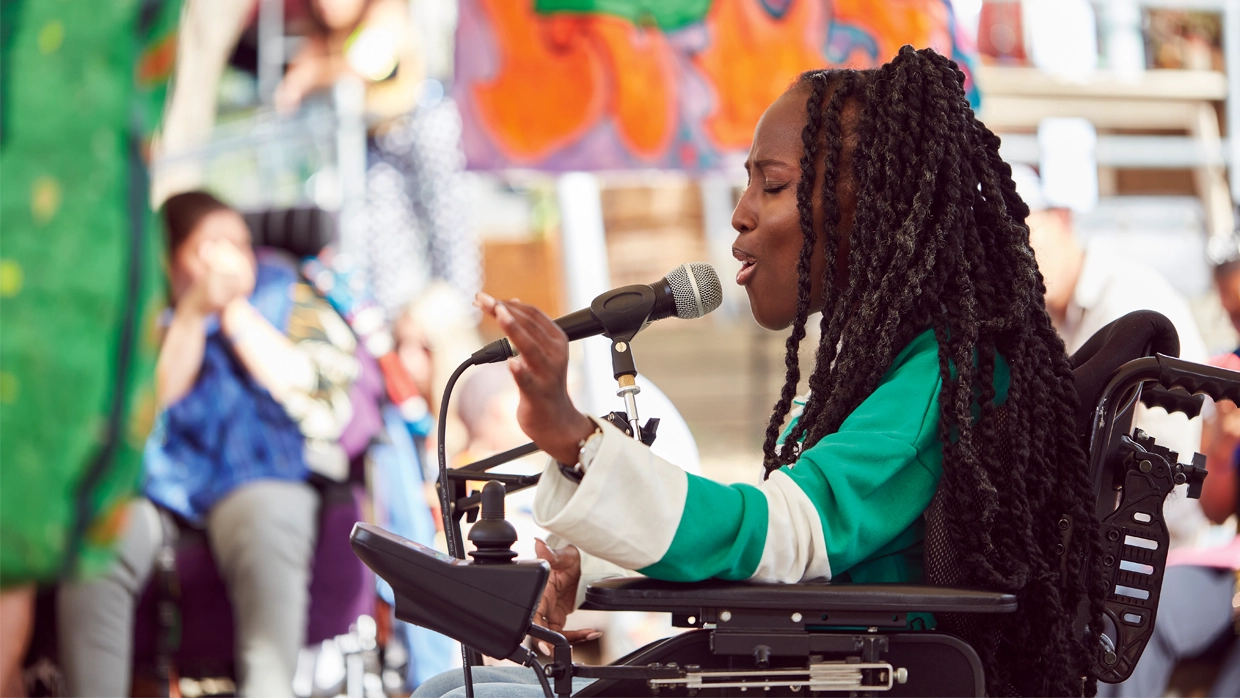 A photo of Miss Jacqui performing.webp