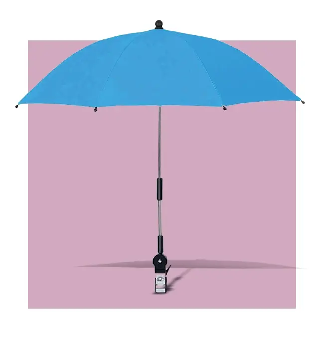 A detailed image of a chair umbrella over a pink bacground