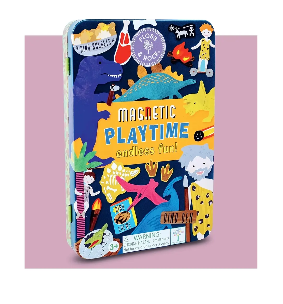 Magnetic playtime dinosaur tin