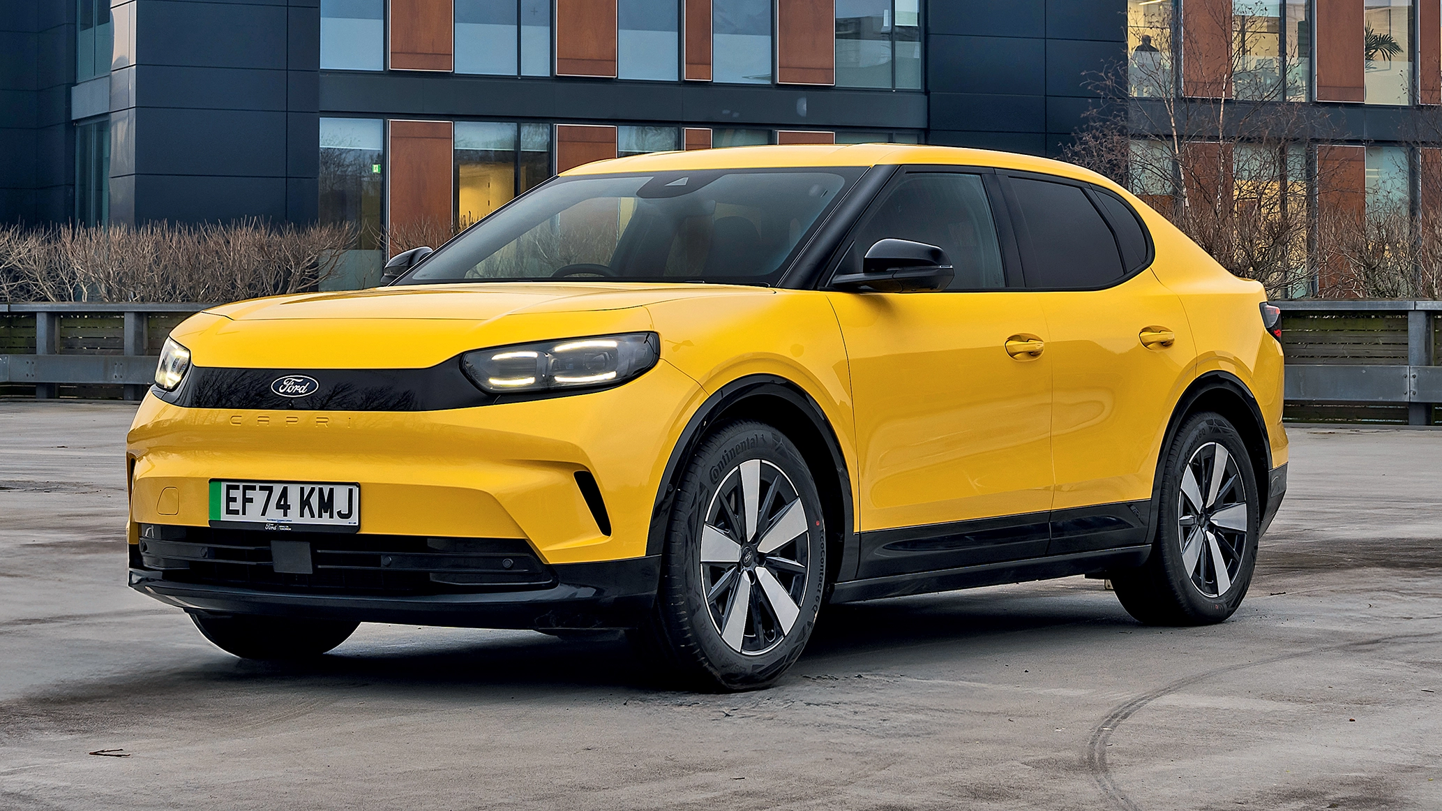 A Ford Capri pictured in an open car park