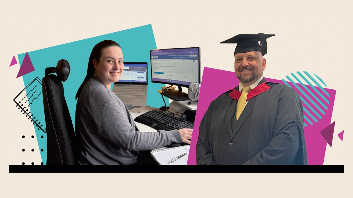 A photo collage of Daisy and Matthew 