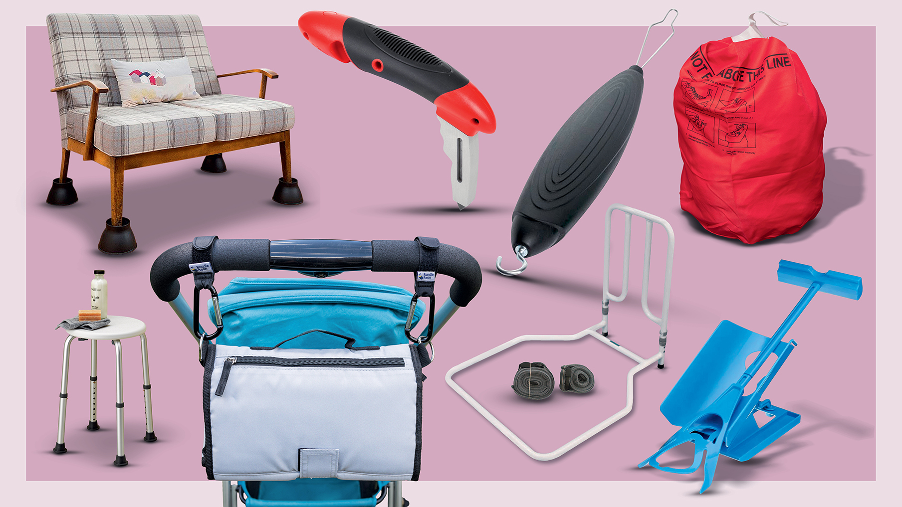 A selection of everyday, useful and affordable daily aids to use at home