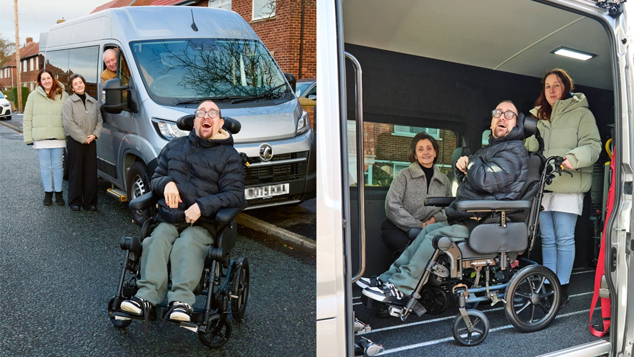two-images-left-is-a-family-posing-in-and-around-their-wav-including-a-wheelchair-user-right-is-the-same-family-unit-inside-the-vehicle.webp
